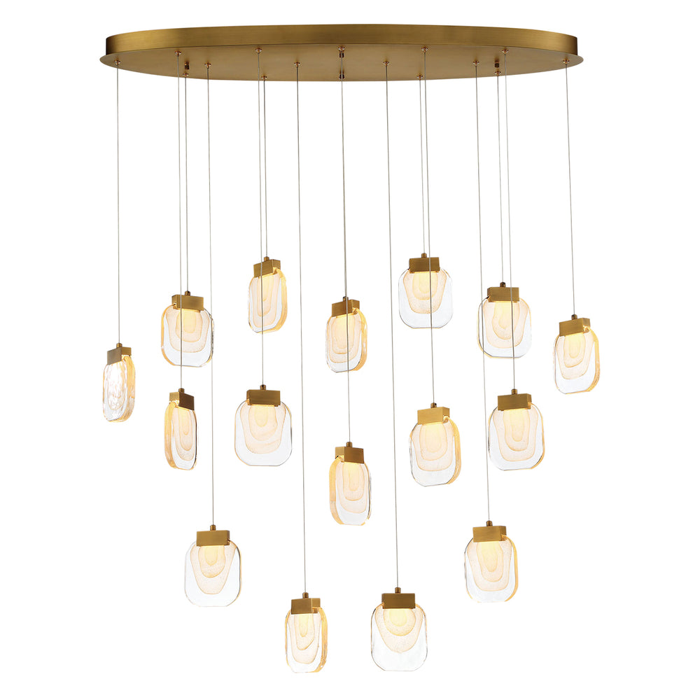 Eurofase Canada - PAGET-CHD-16LT-44IN-GD-CL - PAGET - Gold- Union Lighting Luminaires Decor