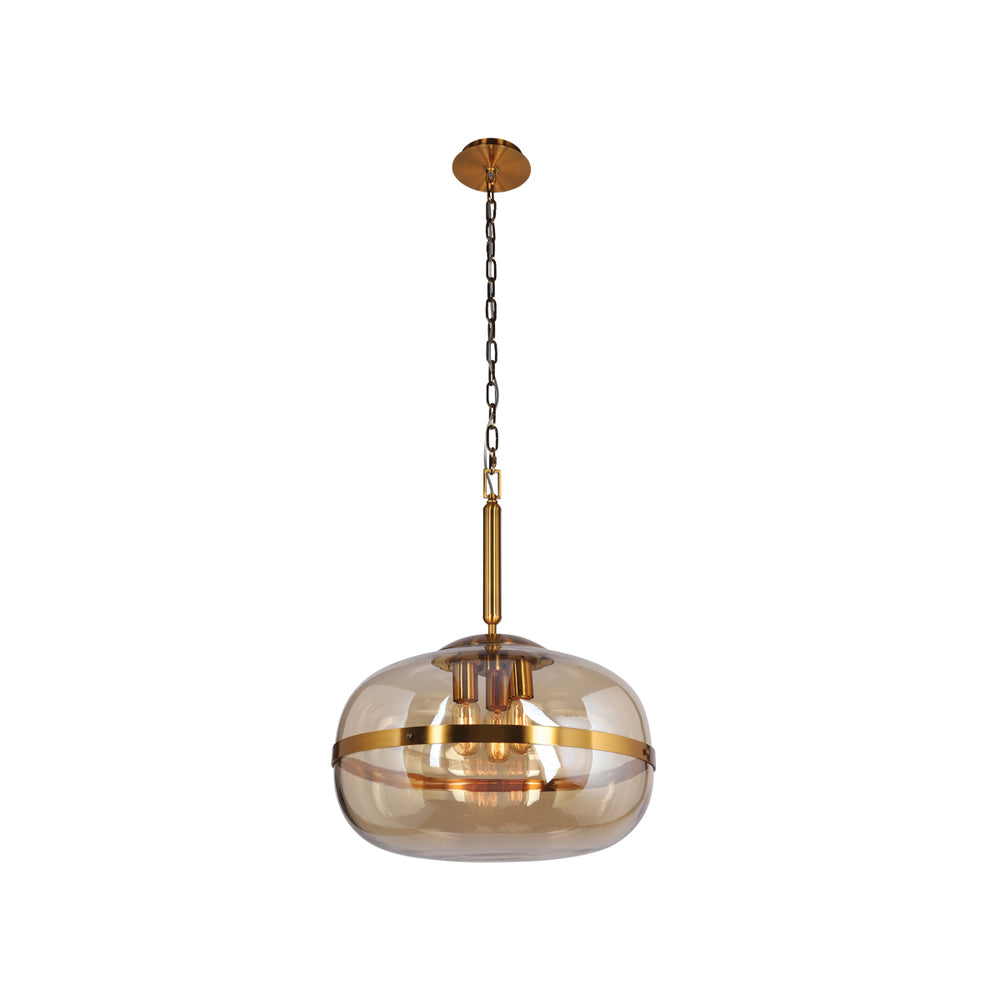 Eurofase Canada - Three Light Pendant - Nottingham - Ancient Brass- Union Lighting Luminaires Decor