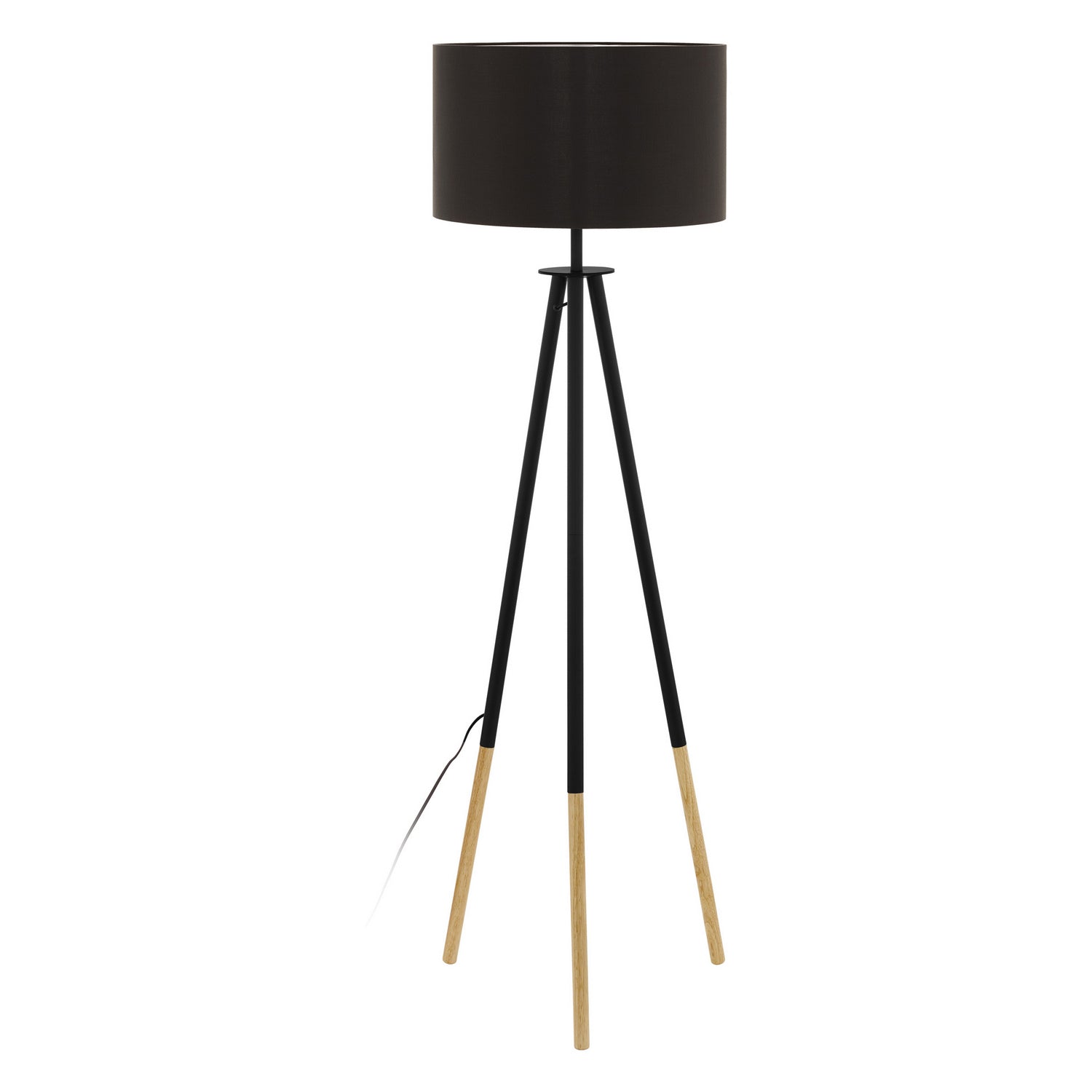 Eglo Canada - LED Floor Lamp - Bidford - Matte Black & Wood- Union Lighting Luminaires Decor