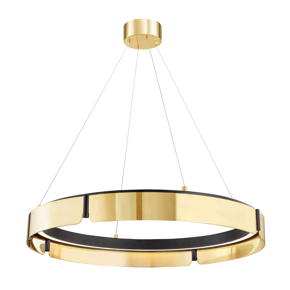 Hudson Valley Canada - LED Chandelier - Tribeca - Aged Brass/Black- Union Lighting Luminaires Decor