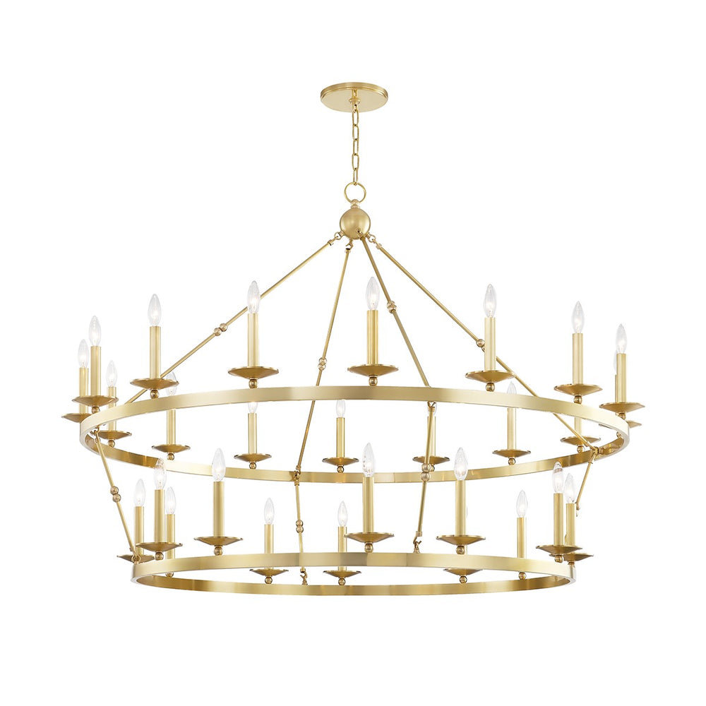 Hudson Valley Canada - 28 Light Chandelier - Allendale - Aged Brass- Union Lighting Luminaires Decor