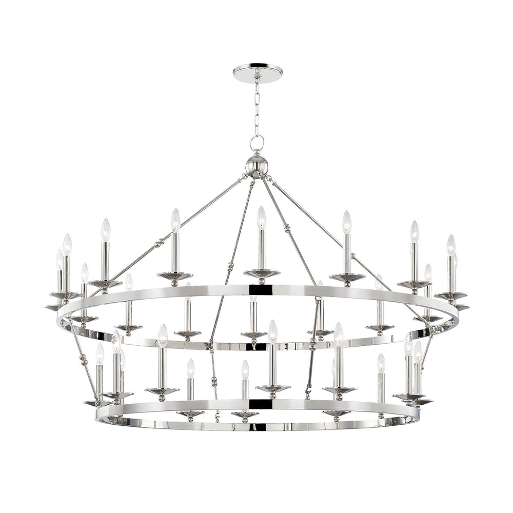 Hudson Valley Canada - 28 Light Chandelier - Allendale - Polished Nickel- Union Lighting Luminaires Decor