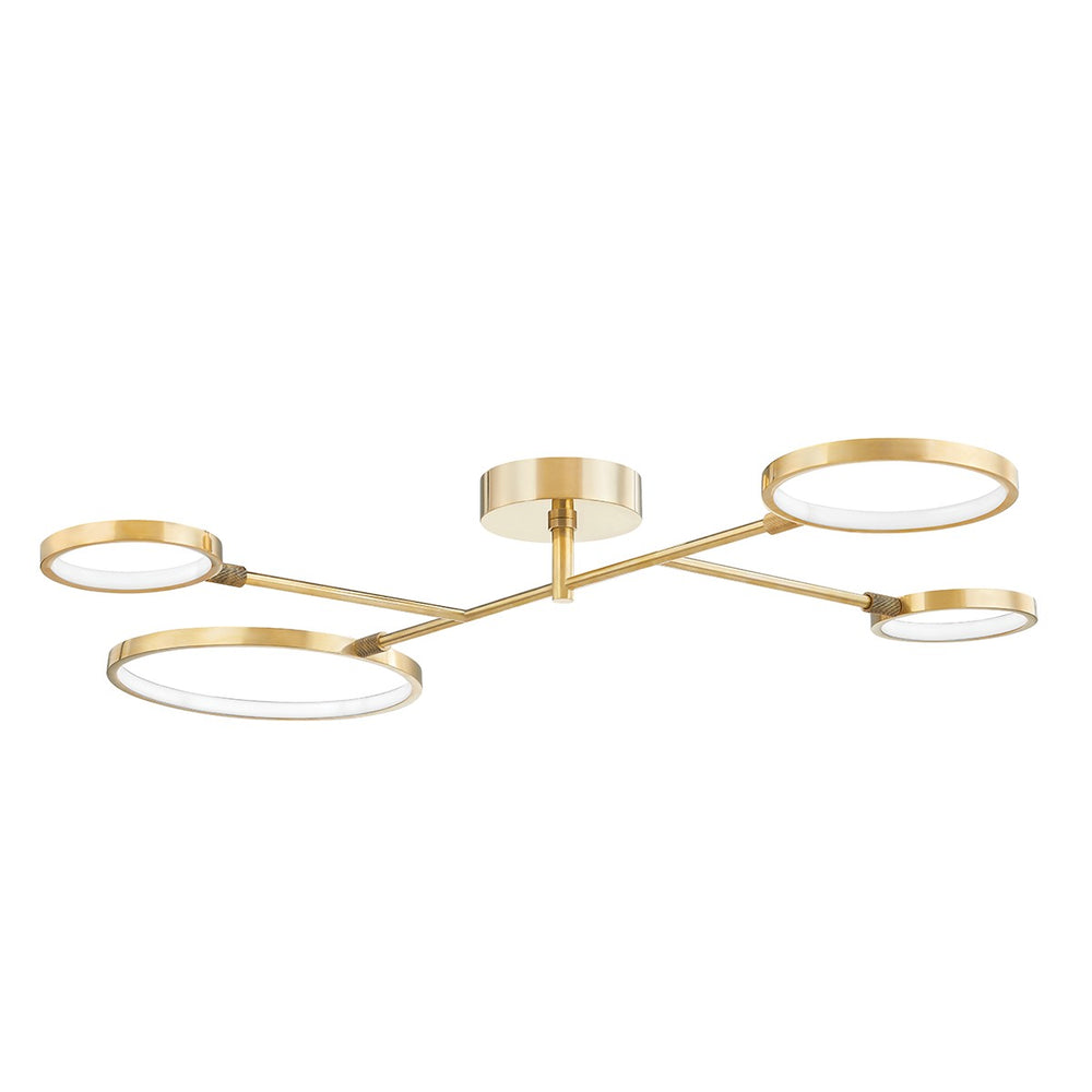 Hudson Valley Canada - LED Semi Flush Mount - Saturn - Aged Brass- Union Lighting Luminaires Decor