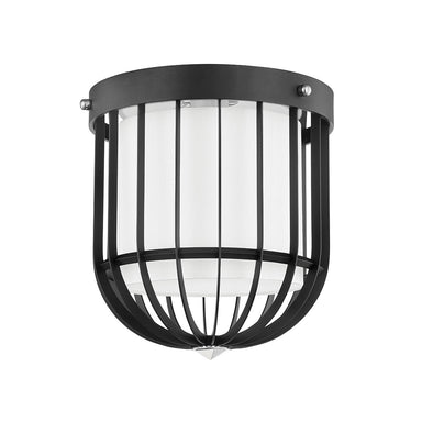 Hudson Valley Canada - One Light Flush Mount - Landon - Polished Nickel/Black- Union Lighting Luminaires Decor