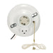 Satco Canada - On-Off Pull Chain Ceiling Receptacle With Grounded Outlet - White- Union Lighting Luminaires Decor