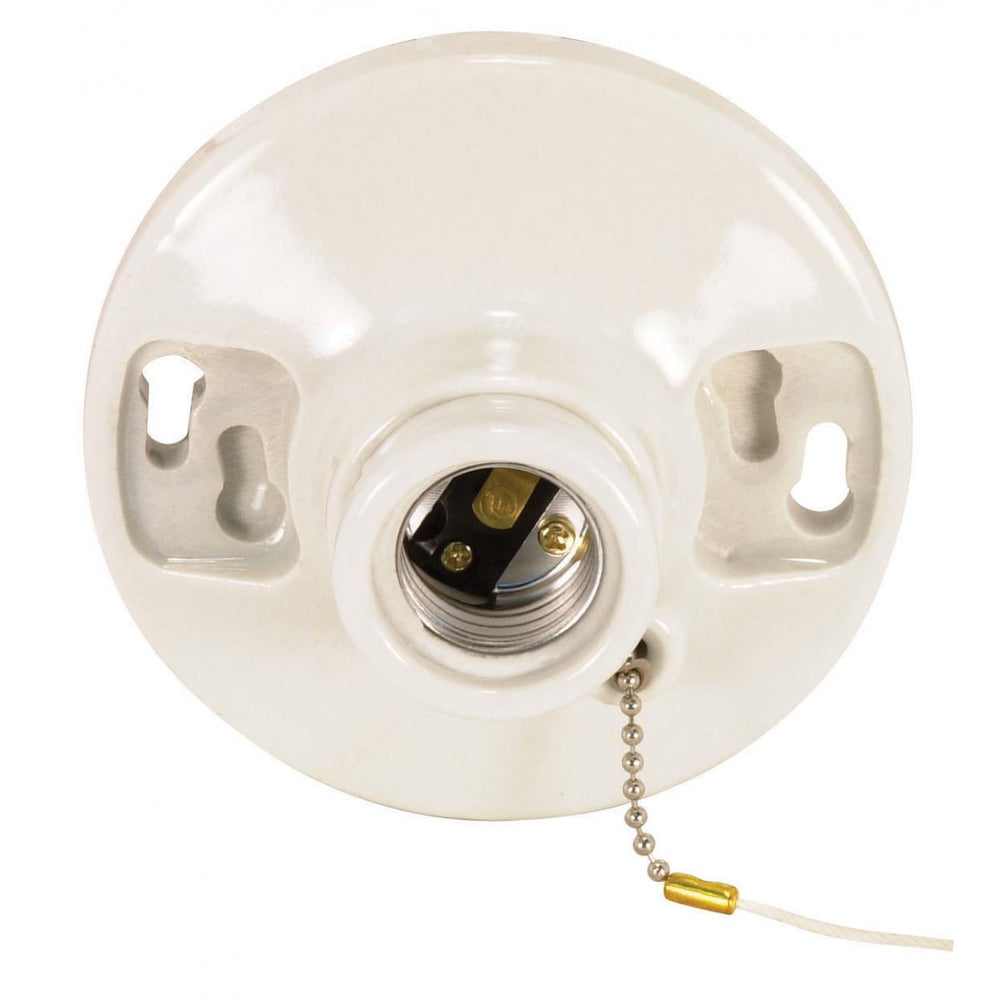 Satco Canada - Terminal Glazed Porcelain On-Off Pull Chain Ceiling Receptacle - Glazed- Union Lighting Luminaires Decor