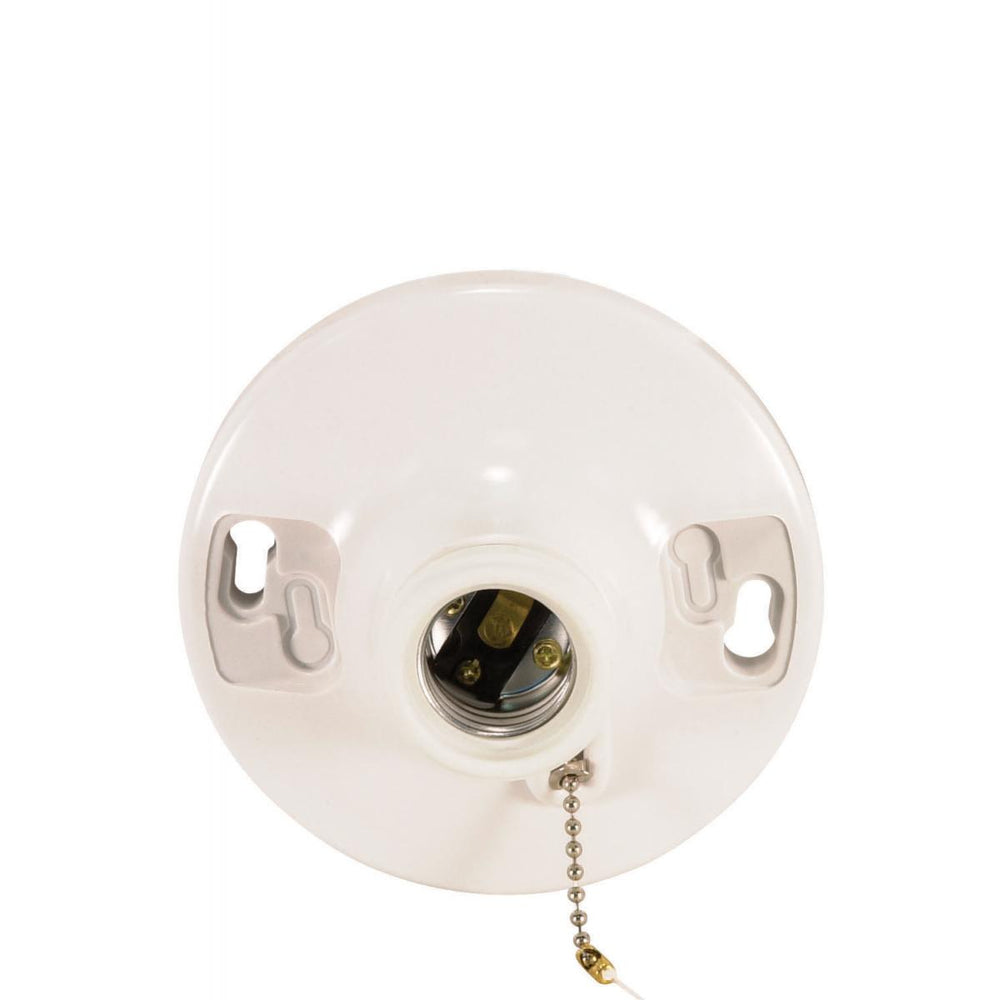 Satco Canada - Phenolic On-Off Pull Chain Ceiling Receptacle - White- Union Lighting Luminaires Decor