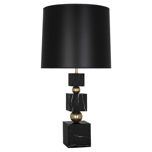 Robert Abbey - One Light Table Lamp - Jonathan Adler Totem - Modern Brass w/ Black Marble- Union Lighting Luminaires Decor