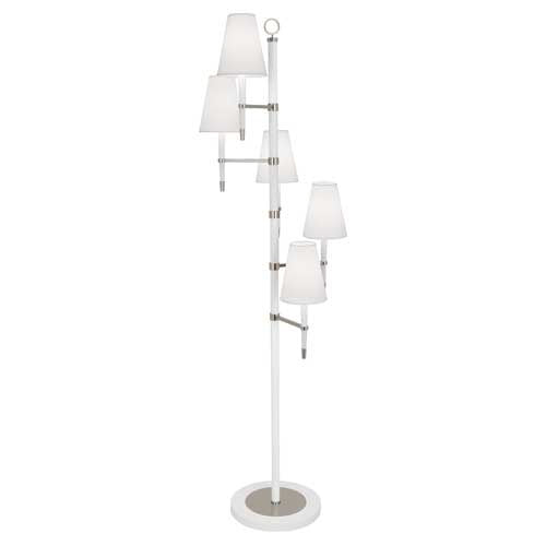 Robert Abbey - Five Light Floor Lamp - Jonathan Adler Ventana - White Wood w/ Polished Nickel- Union Lighting Luminaires Decor