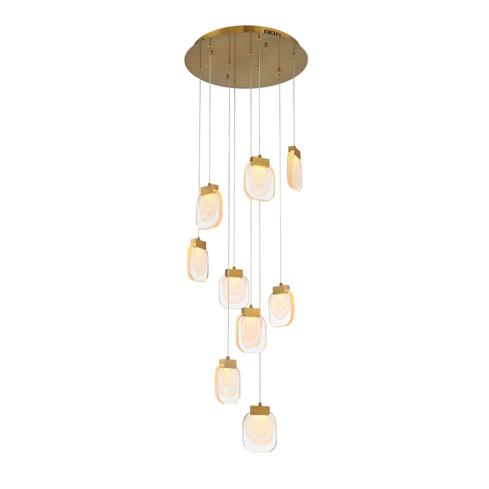 Eurofase Canada - PAGET-CHD-9LT-20IN-GD-CL - PAGET - Gold- Union Lighting Luminaires Decor