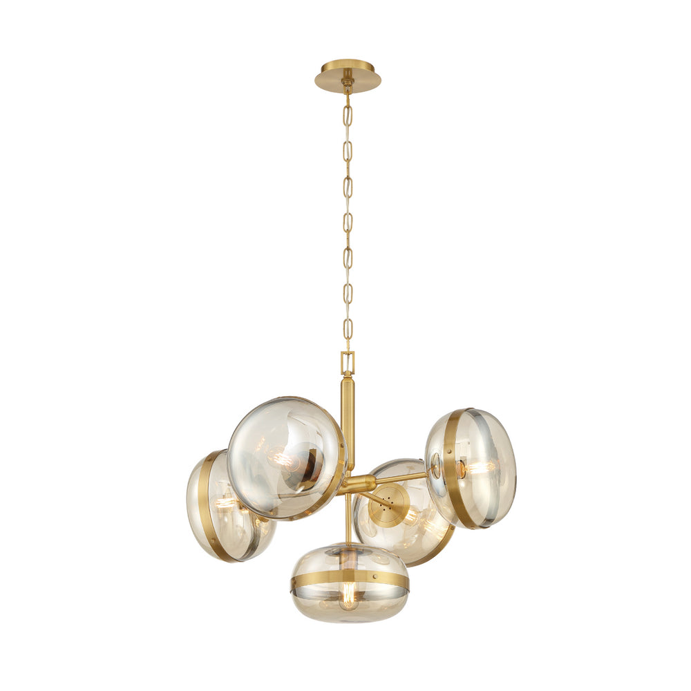 Eurofase Canada - Five Light Chandelier - Nottingham - Ancient Brass- Union Lighting Luminaires Decor