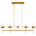 Visual Comfort Signature Canada - Five Light Linear Chandelier - Illana - Antique Gold Leaf- Union Lighting Luminaires Decor
