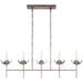 Visual Comfort Signature Canada - Five Light Linear Chandelier - Illana - Burnished Silver Leaf- Union Lighting Luminaires Decor