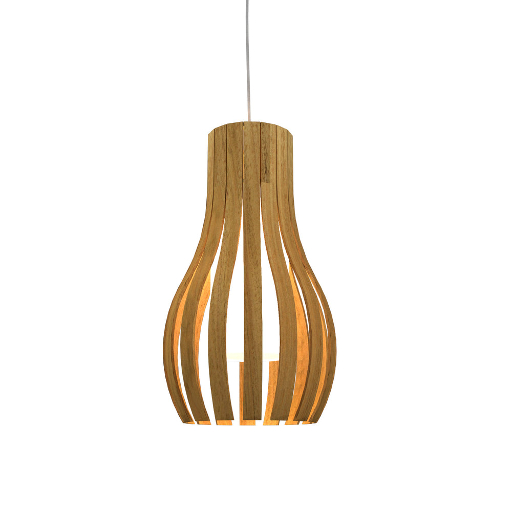Accord Lighting - One Light Pendant - Barrel - Louro Freijo- Union Lighting Luminaires Decor