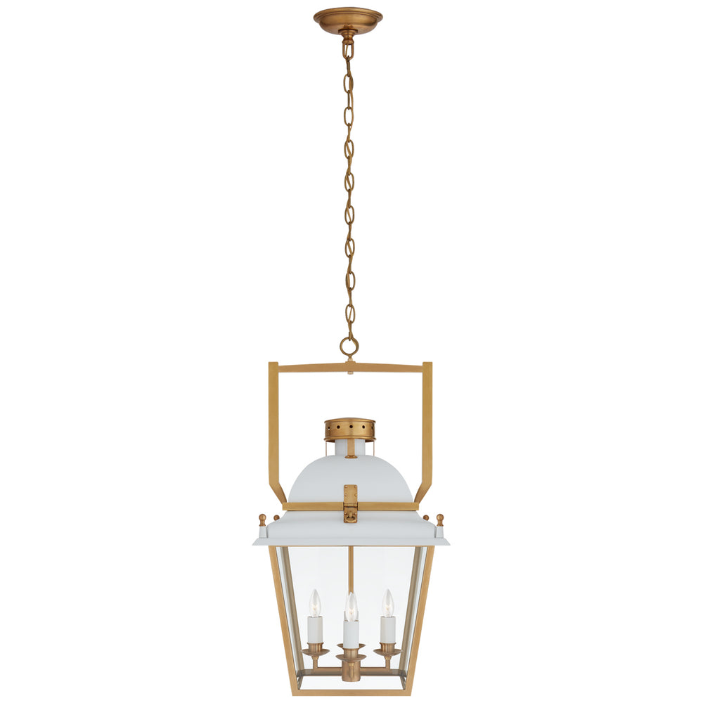 Visual Comfort Signature Canada - Four Light Lantern - Coventry - Matte White and Antique-Burnished Brass- Union Lighting Luminaires Decor