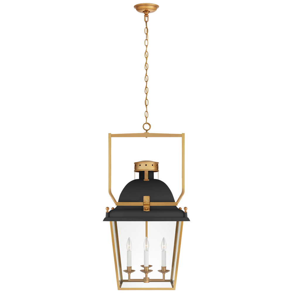 Visual Comfort Signature Canada - Four Light Lantern - Coventry - Matte Black and Antique-Burnished Brass- Union Lighting Luminaires Decor