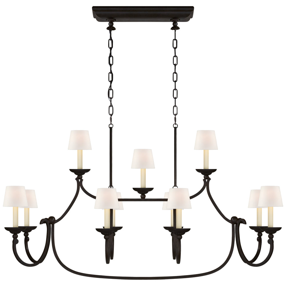 Visual Comfort Signature Canada - 11 Light Linear Pendant - Flemish - Aged Iron- Union Lighting Luminaires Decor