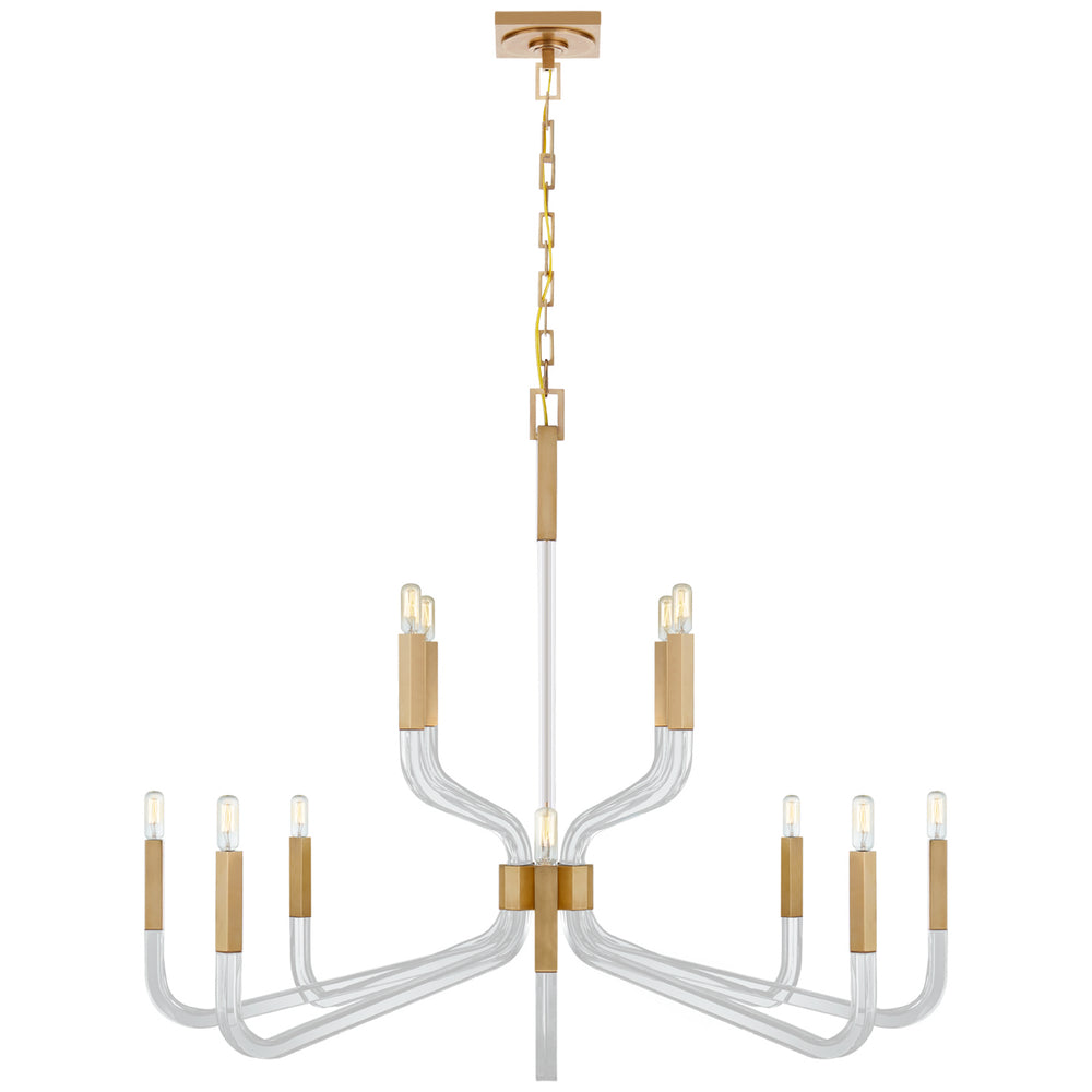 Visual Comfort Signature Canada - 12 Light Chandelier - Reagan - Antique-Burnished Brass and Crystal- Union Lighting Luminaires Decor