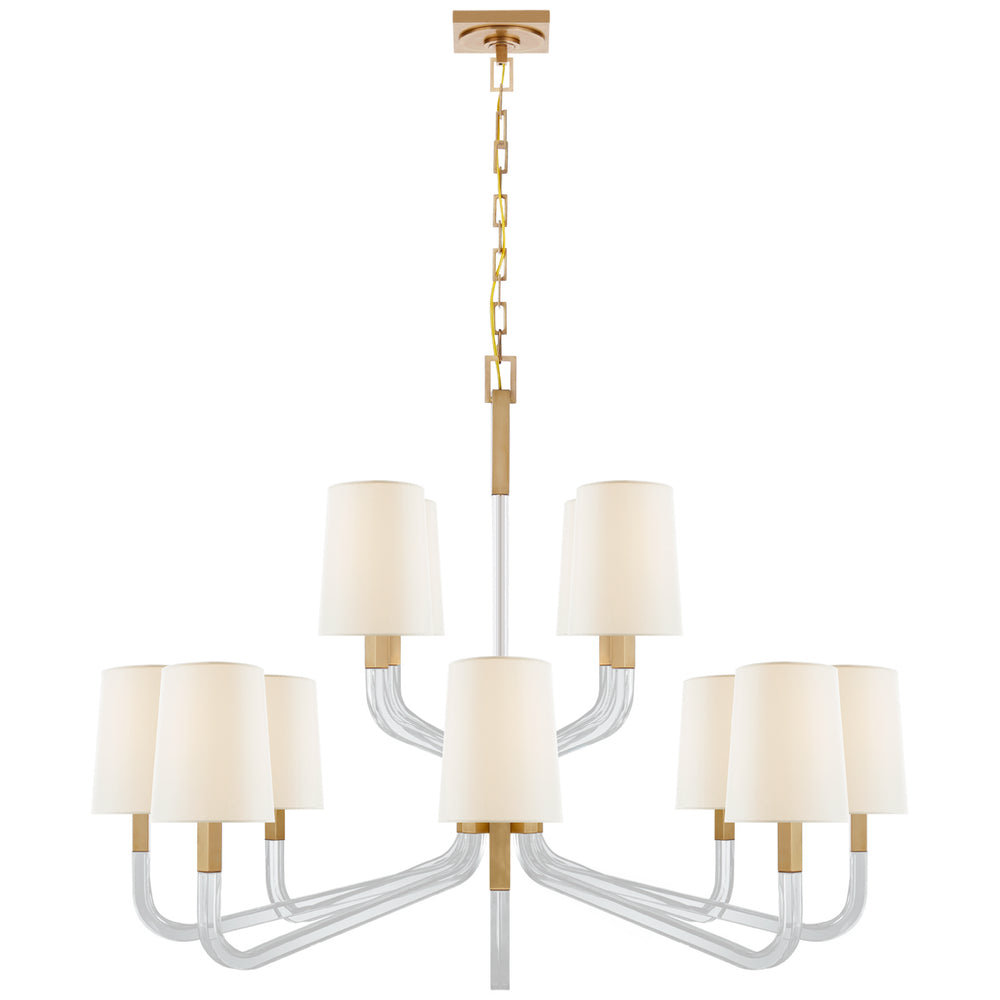Visual Comfort Signature Canada - 12 Light Chandelier - Reagan - Antique-Burnished Brass and Crystal- Union Lighting Luminaires Decor