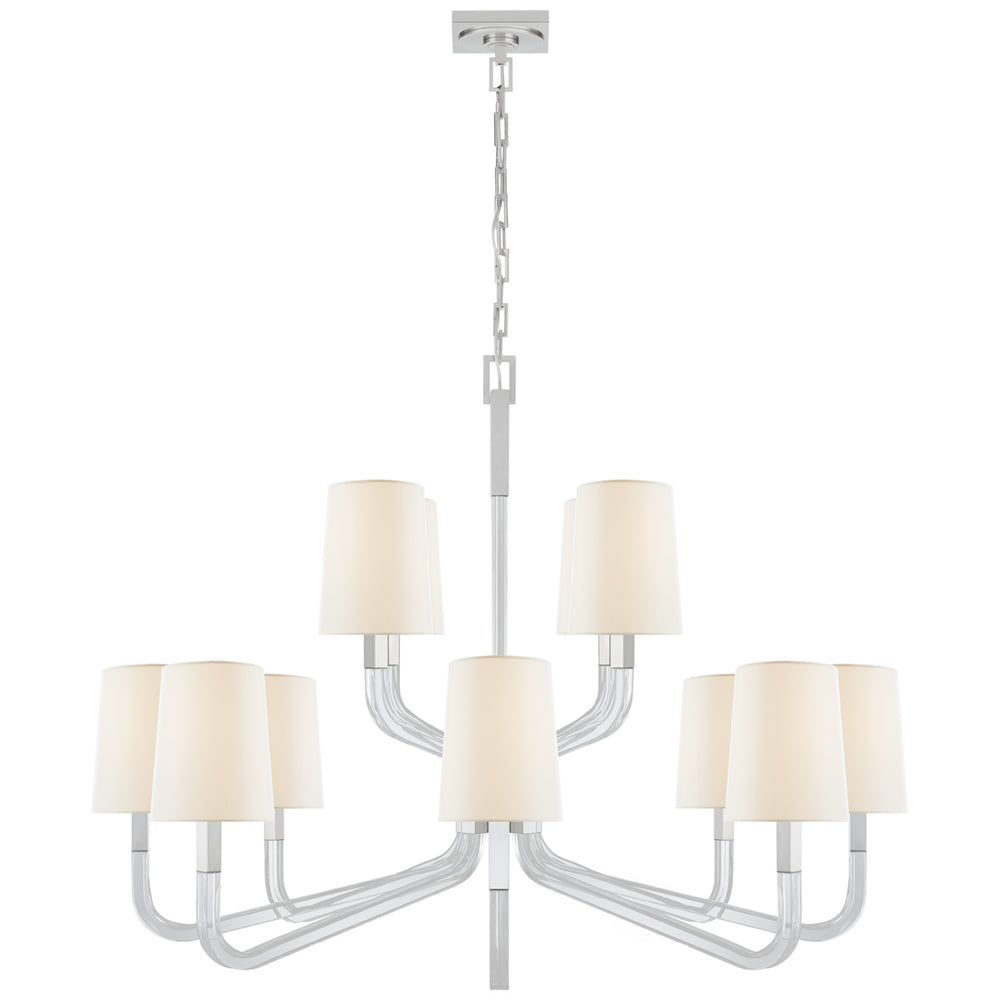 Visual Comfort Signature Canada - 12 Light Chandelier - Reagan - Polished Nickel and Crystal- Union Lighting Luminaires Decor