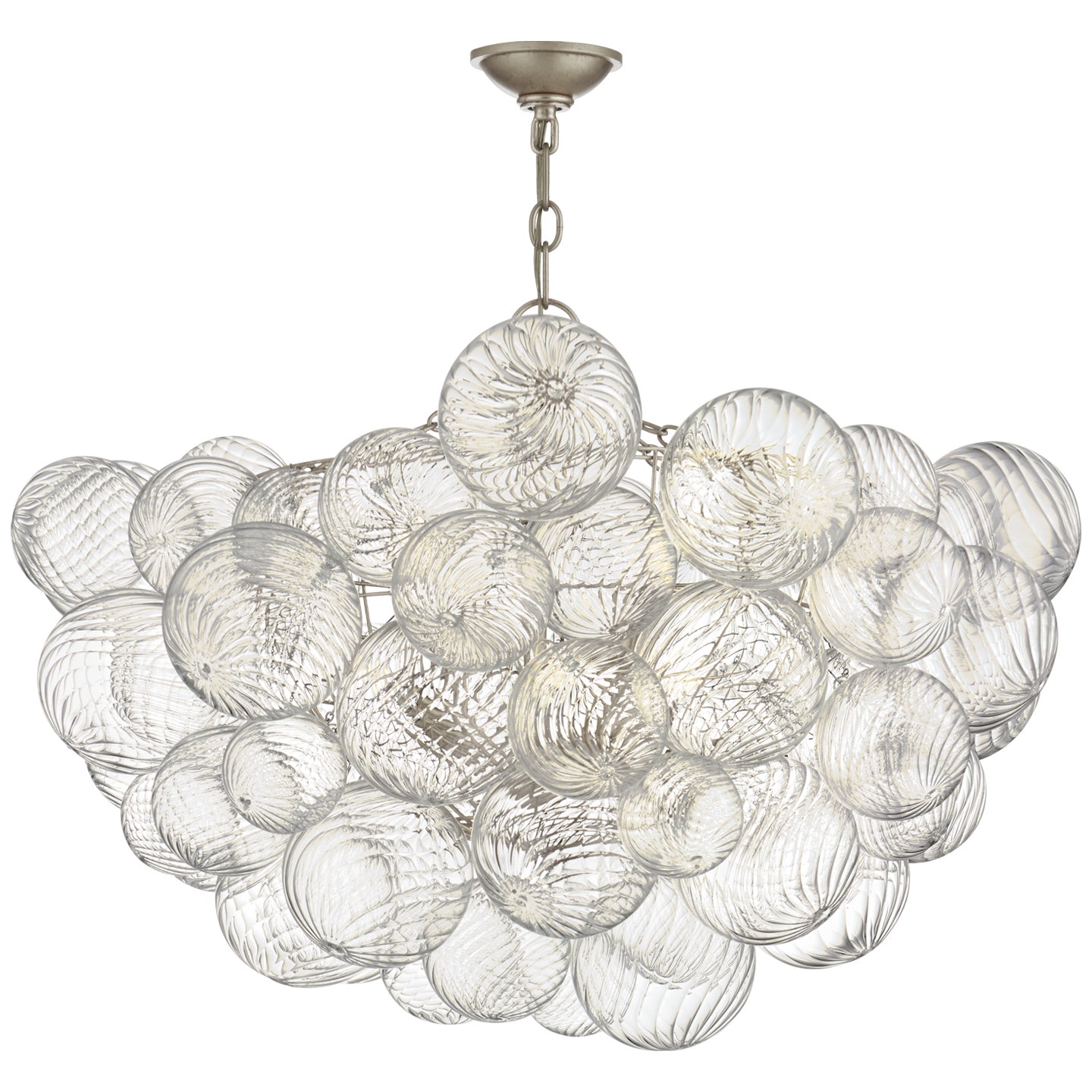 Visual Comfort Signature Canada - Eight Light Chandelier - Talia - Burnished Silver Leaf and Clear Swirled Glass- Union Lighting Luminaires Decor