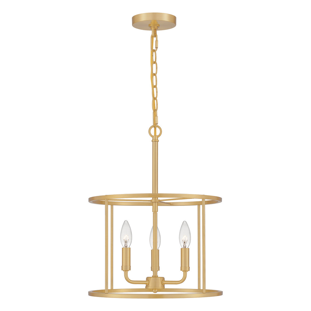 Quoizel - Three Light Pendant - Abner - Aged Brass- Union Lighting Luminaires Decor