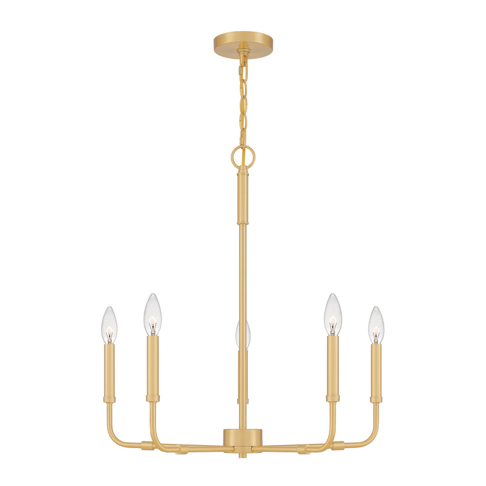 Quoizel - Five Light Chandelier - Abner - Aged Brass- Union Lighting Luminaires Decor