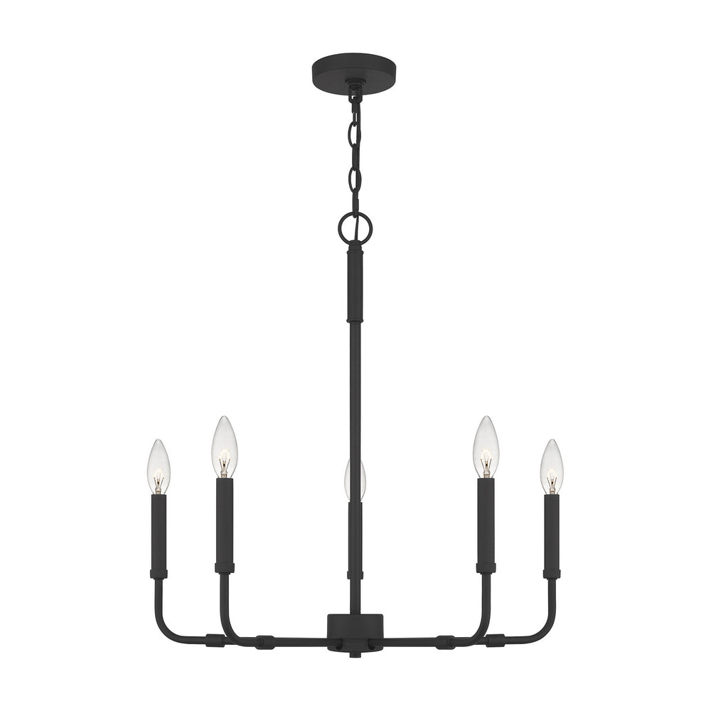 Quoizel - Five Light Chandelier - Abner - Matte Black- Union Lighting Luminaires Decor