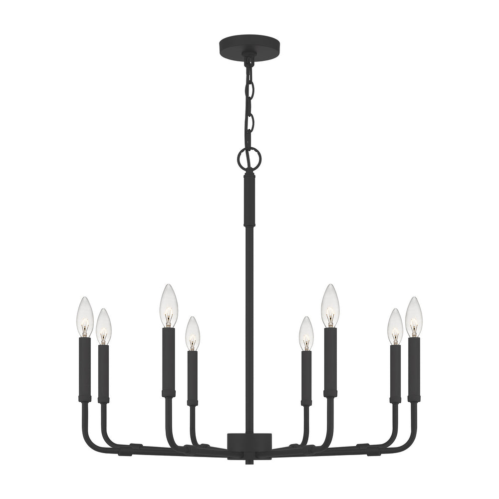 Quoizel - Eight Light Chandelier - Abner - Matte Black- Union Lighting Luminaires Decor