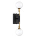 Kendal Canada - Two Light Wall Sconce - Ambience - Black & Brass- Union Lighting Luminaires Decor