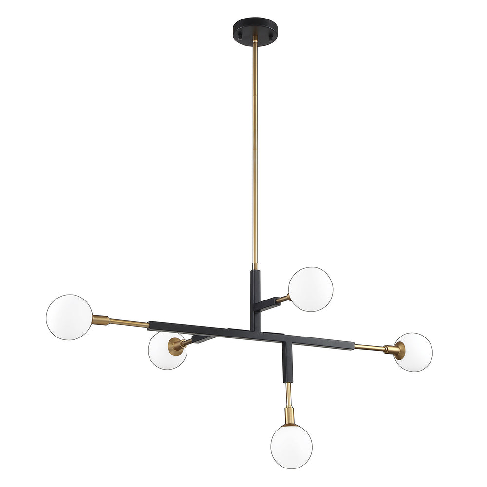 Kendal Canada - Five Light Pendant - Ambience - Black & Brass- Union Lighting Luminaires Decor