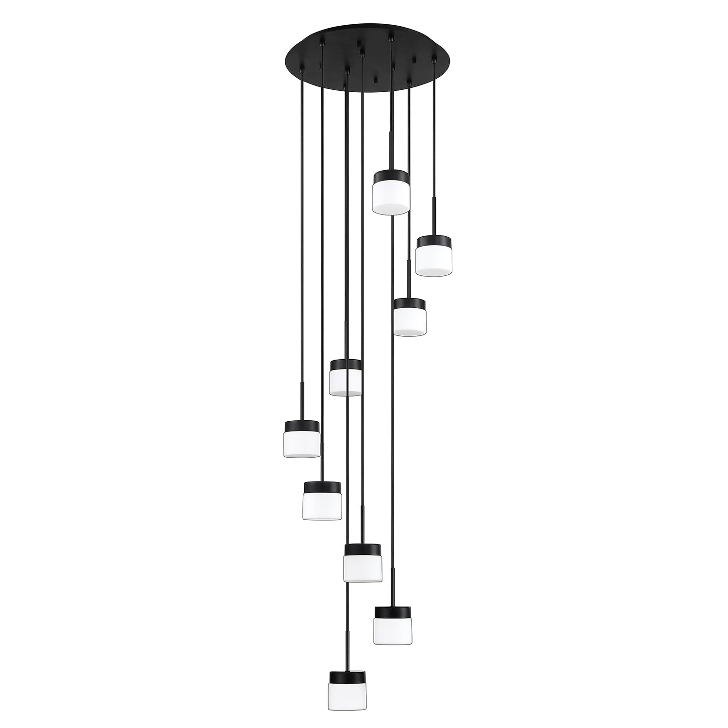 Kendal Canada - Nine Light Pan - Nuon - Black- Union Lighting Luminaires Decor
