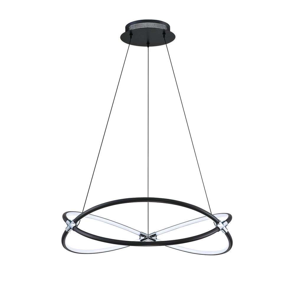Kendal Canada - LED Pendant - Hoop - Black & Chrome- Union Lighting Luminaires Decor