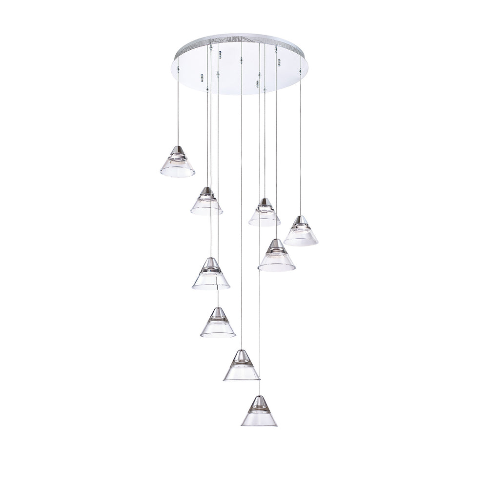Kendal Canada - LED Pendant Pan - Geo - Chrome- Union Lighting Luminaires Decor