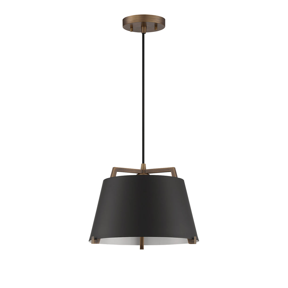 Kendal Canada - One Light Pendant - Sky - Black & Brass- Union Lighting Luminaires Decor