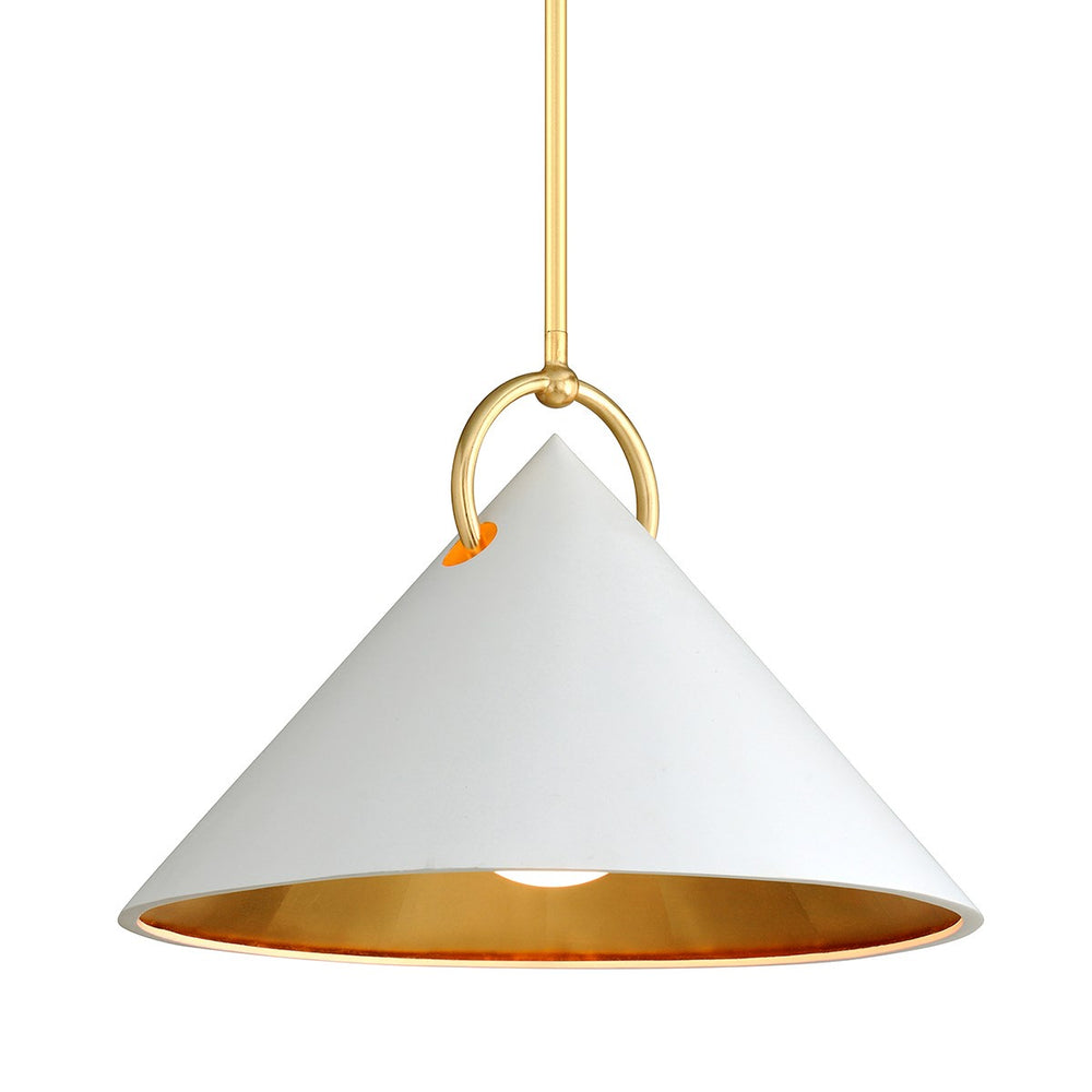 Corbett Lighting Canada - One Light Pendant - Charm - Gold Leaf/White- Union Lighting Luminaires Decor