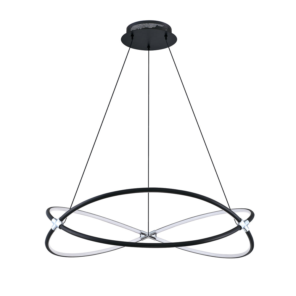 Kendal Canada - LED Pendant - Hoop - Black & Chrome- Union Lighting Luminaires Decor