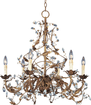 Maxim - Six Light Chandelier - Elegante - Etruscan Gold- Union Lighting Luminaires Decor