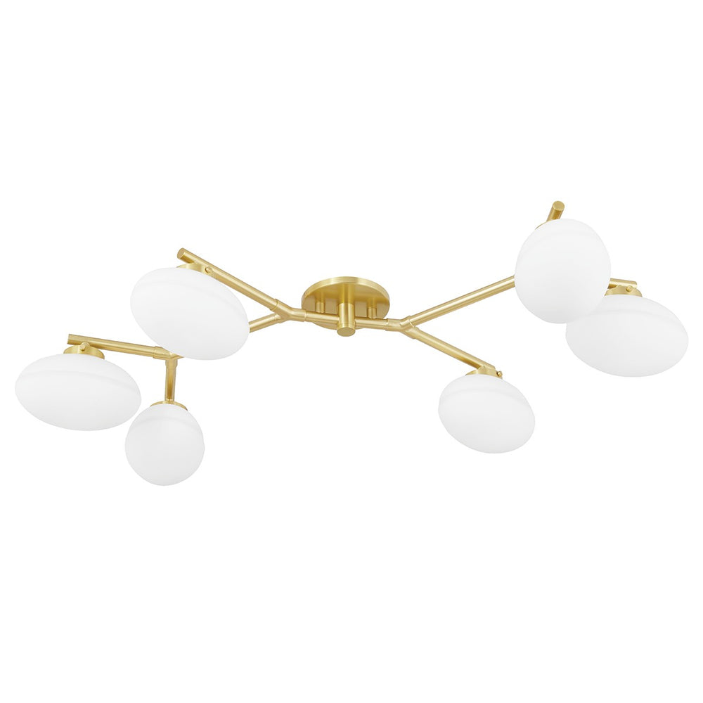 Hudson Valley Canada - Six Light Semi Flush Mount - Wagner - Aged Brass- Union Lighting Luminaires Decor