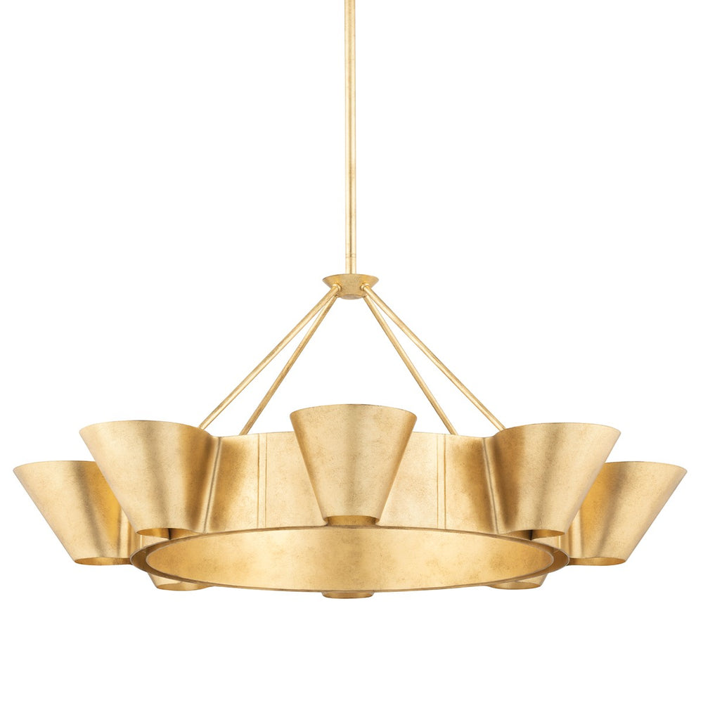 Hudson Valley Canada - Eight Light Chandelier - Reeve - Vintage Gold Leaf- Union Lighting Luminaires Decor