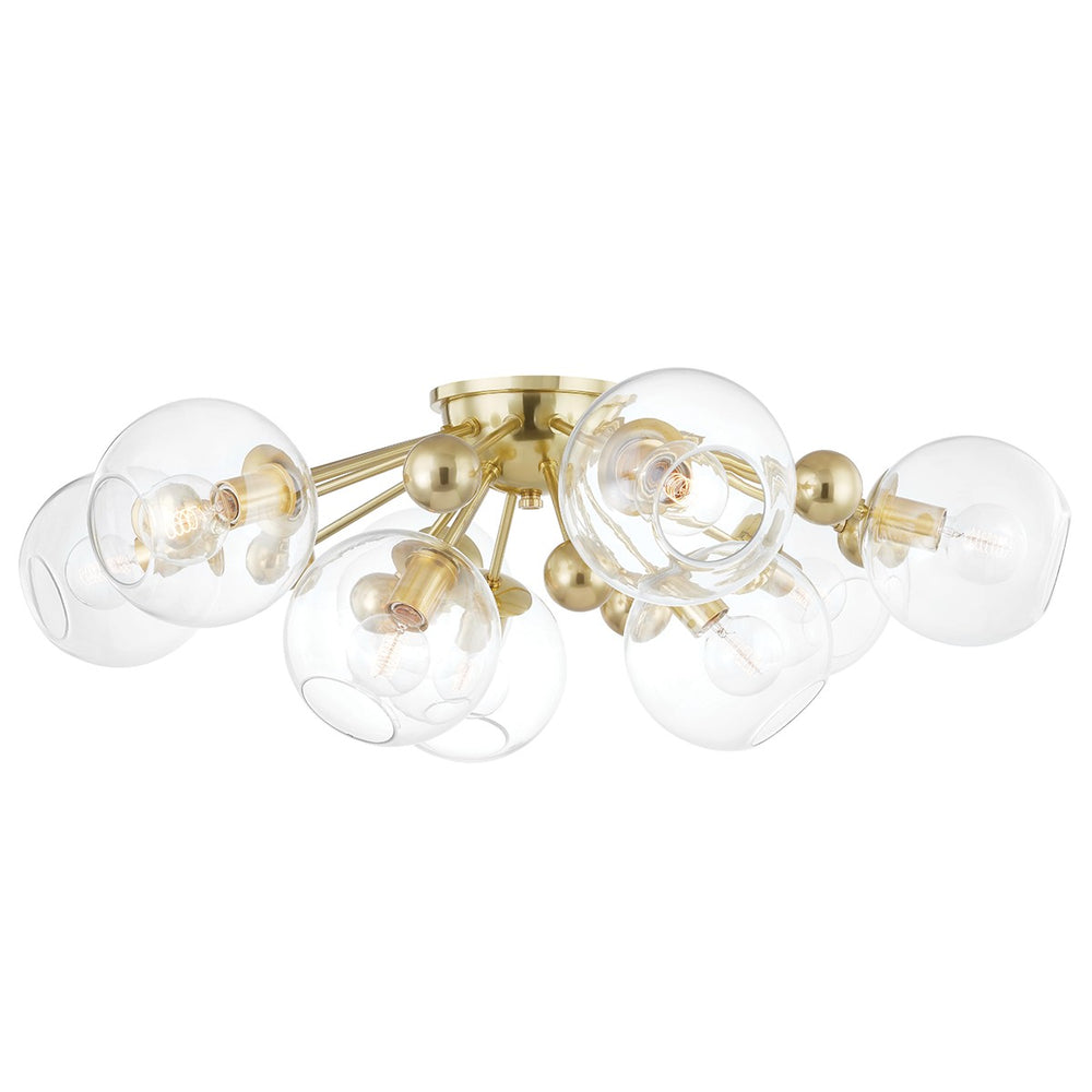 Hudson Valley Canada - Nine Light Semi Flush Mount - Abbott - Aged Brass- Union Lighting Luminaires Decor