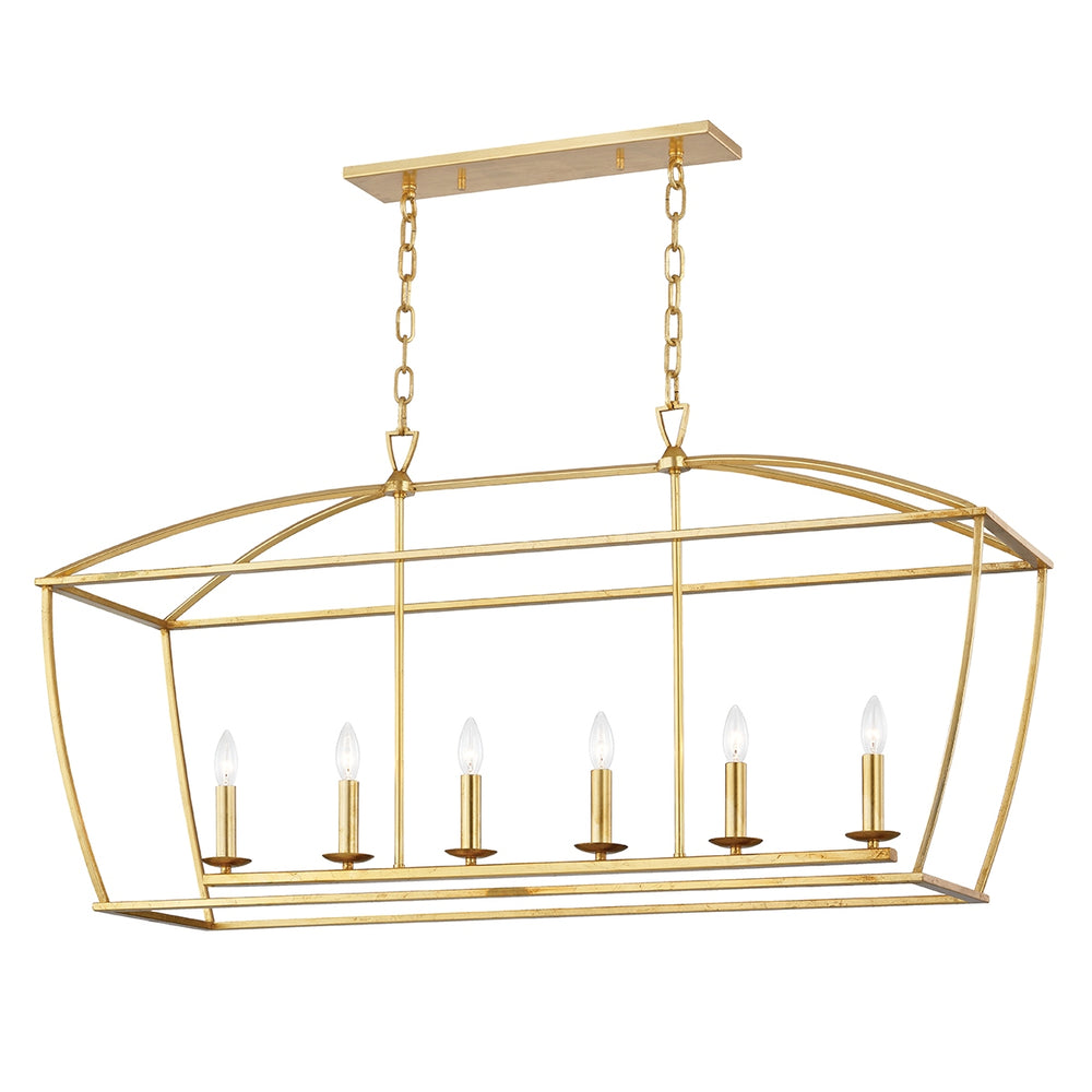 Hudson Valley Canada - Six Light Island Pendant - Bryant - Gold Leaf- Union Lighting Luminaires Decor