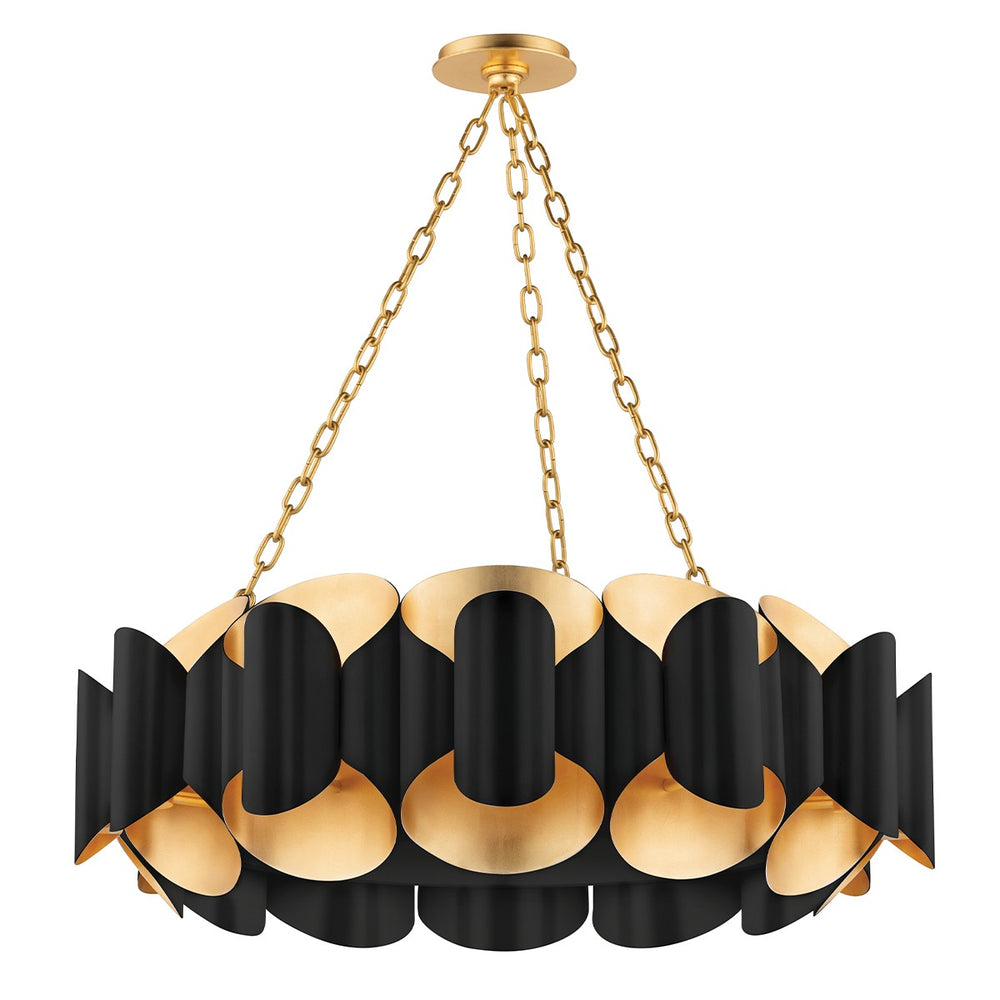 Hudson Valley Canada - 12 Light Chandelier - Banks - Gold Leaf/Black- Union Lighting Luminaires Decor