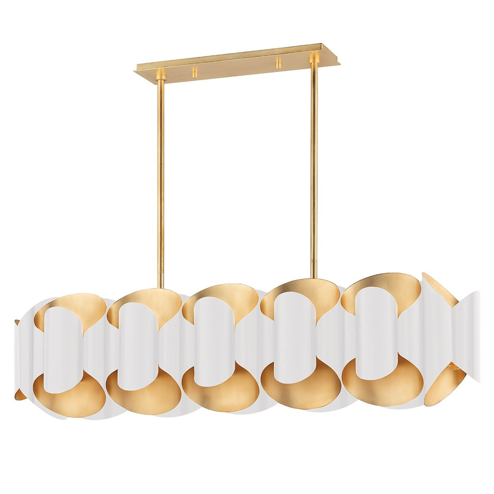 Hudson Valley Canada - 12 Light Island Pendant - Banks - Gold Leaf/White- Union Lighting Luminaires Decor