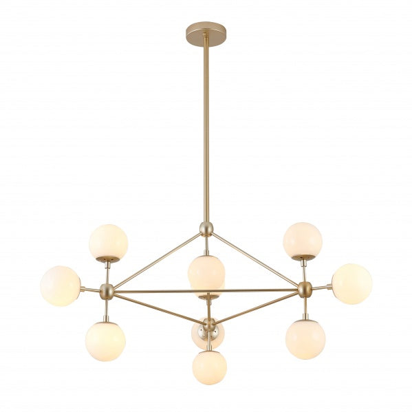 Bethel International Canada - Ten Light Chandelier - Matte Gold- Union Lighting Luminaires Decor