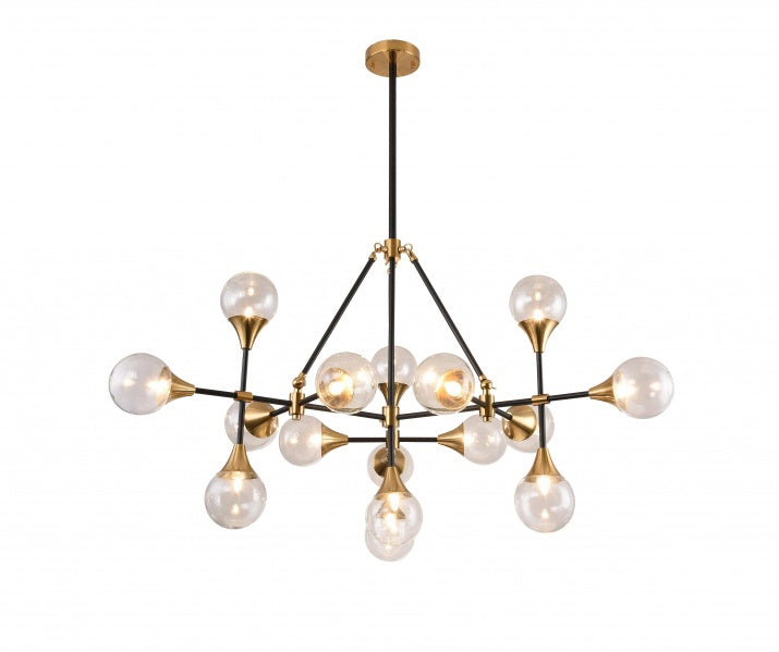 Bethel International Canada - 16 Light Chandelier - Black & Gold- Union Lighting Luminaires Decor