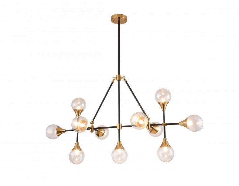 Bethel International Canada - 11 Light Chandelier - Black & Gold- Union Lighting Luminaires Decor