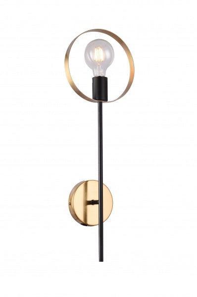 Bethel International Canada - One Light Wall Sconce - Black & Brushed Brass- Union Lighting Luminaires Decor