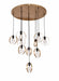 Bethel International Canada - Ten Light Chandelier - Black & Brushed Brass- Union Lighting Luminaires Decor
