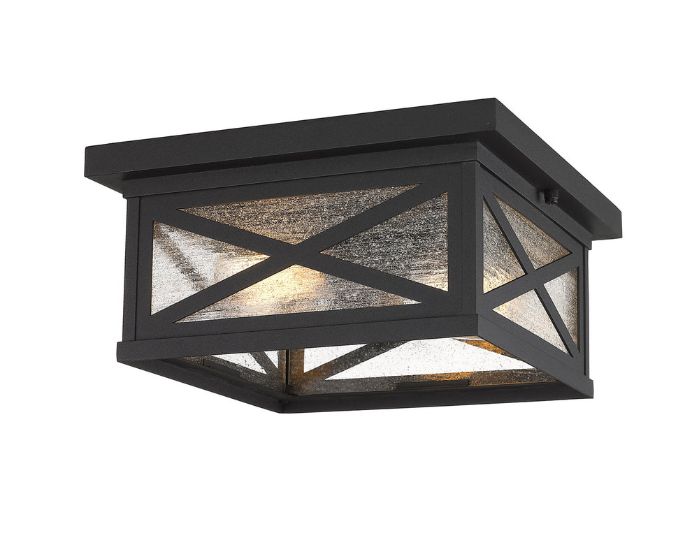 Z-Lite Canada - Two Light Outdoor Flush Mount - Brookside - Black- Union Lighting Luminaires Decor